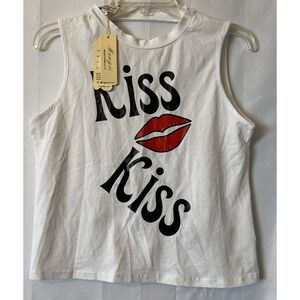 Mengsi Hip Hop Punk Grunge Cropped Tank Top open-back chain embellished S‎ NWT